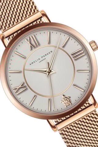 Set Stalen Quartz Horloge en Horlogeband - Roségoudkleurig 