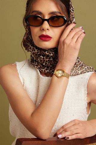 Stalen Quartz Horloge Clare - Goudkleurig