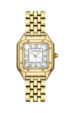 Stalen Quartz Horloge met Parelmoer Charlotte - Goudkleurig