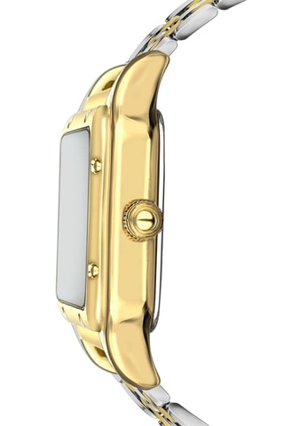 Stalen Quartz Horloge met Parelmoer Charlotte - Goudkleurig en Zilverkleurig