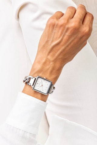 Montre à quartz en acier - Argenté et blanc - Emily Westwood