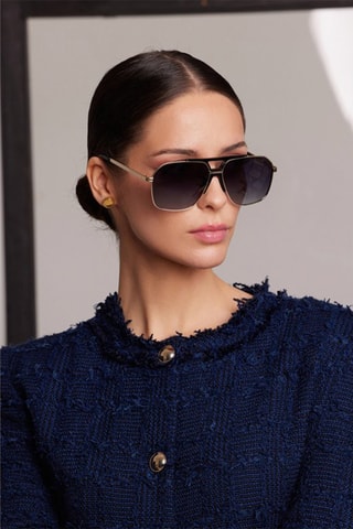 Uniseks gepolariseerde zonnebril Urban Dandy- categorie 3 - Grijs en goudkleurig