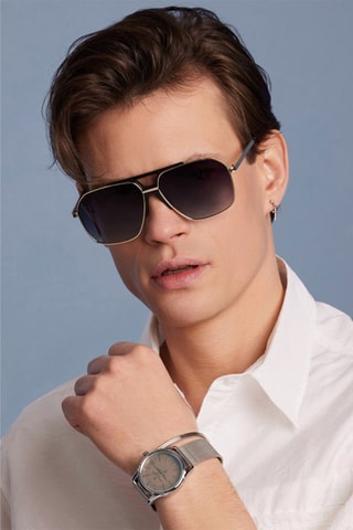 Uniseks gepolariseerde zonnebril Urban Dandy- categorie 3 - Grijs en goudkleurig