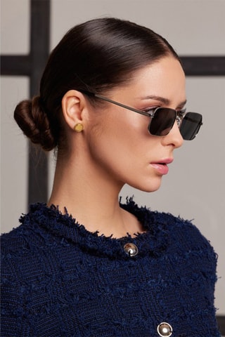 Uniseks gepolariseerde zonnebril Old School- categorie 3 - Zwart en zilverkleurig