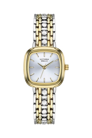 Stalen Quartz Horloge - Goudkleurig en zilverkleurig - Marc Malone