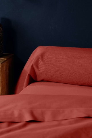 Taie de traversin en coton 57 fils/cm² Lina - Terracotta