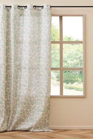 Rideau Naya - Vert sauge et blanc - 140 x 280 cm