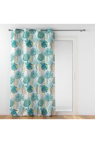 Rideau Ornella - Blanc et turquoise - 140 x 260 cm