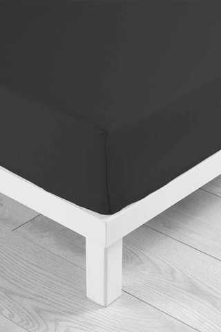 Drap-housse en coton 57 fils/cm² Lina - Noir