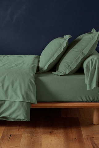 Drap-housse en coton 57 fils/cm² Lina - Vert
