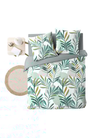 Parure de couette Louna - Blanc et vert