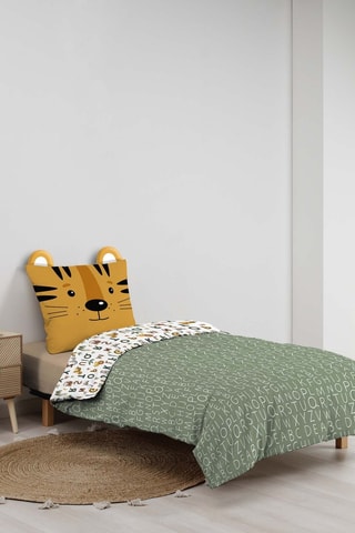 Parure de couette réversible Tigry - Kaki et jaune