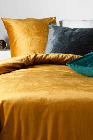 Parure de couette en velours Velina - Ocre