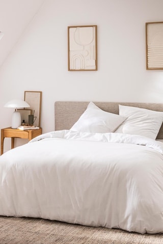 Parure de couette en coton 60 fils/cm² Meline - Blanc