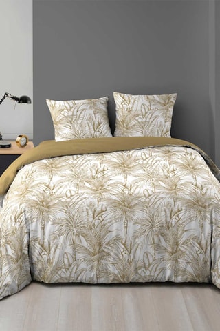 Parure de couette Dune - Sable et blanc