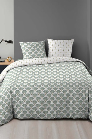 Parure de couette Diane - Vert et blanc