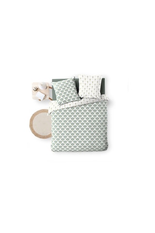 Parure de couette Diane - Vert et blanc
