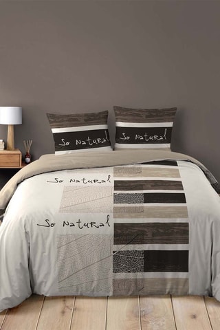 Parure de couette en coton - 42 fils/cm² So Natural - Beige