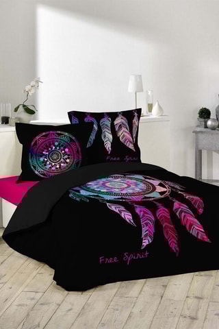 Parure de couette en coton 42 fils/cm² Porte-bonheur - Noir