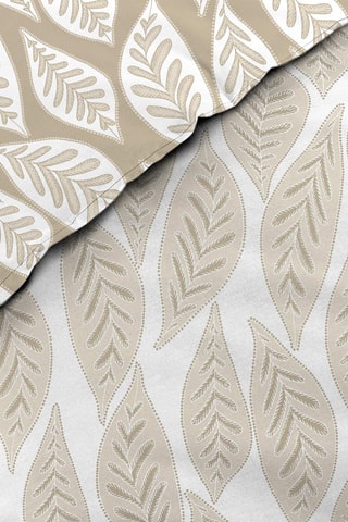 Parure de couette réversible en coton Mareva - Blanc et taupe