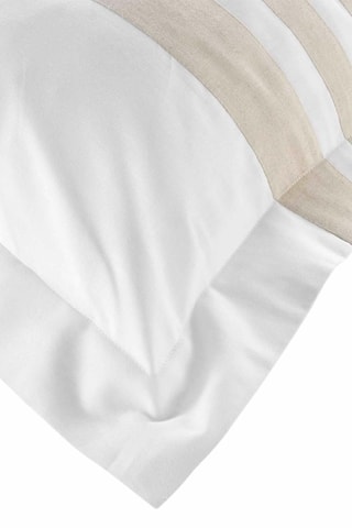 Parure de couette réversible en coton Margaux - Blanc et bronze