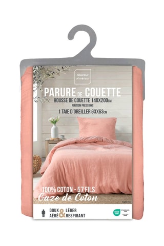 Parure de couette 112 fils/cm² Angelia - Rose