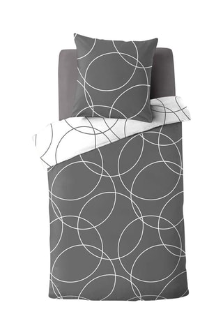 Parure de couette Elton - Anthracite et blanc