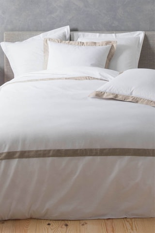 Parure de couette en coton - 57 fils/cm² Lauraline - Ecru