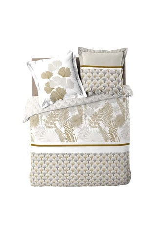 Parure de couette en coton 78 fils/cm² Melisse - Beige