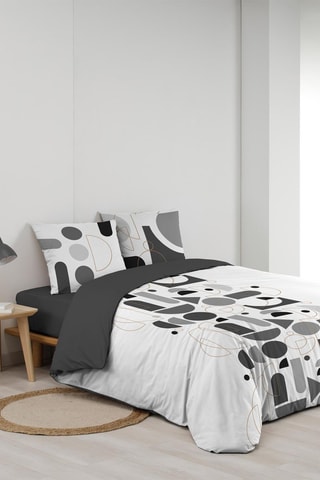 Parure de couette en coton 42 fils/cm² Chilipop - Noir et blanc