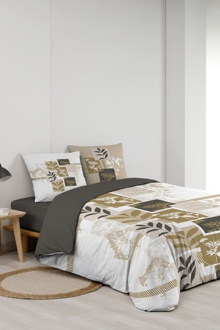 Parure de draps en coton Utopia - Ecru, noir et doré