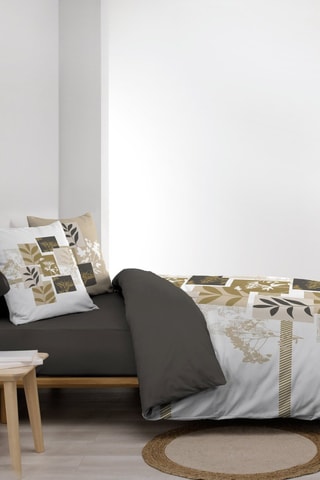 Parure de draps en coton Utopia - Ecru, noir et doré