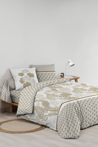 Parure de draps en coton 42 fils/cm² Melisse - Gris et doré