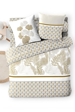 Parure de draps en coton 42 fils/cm² Melisse - Gris et doré