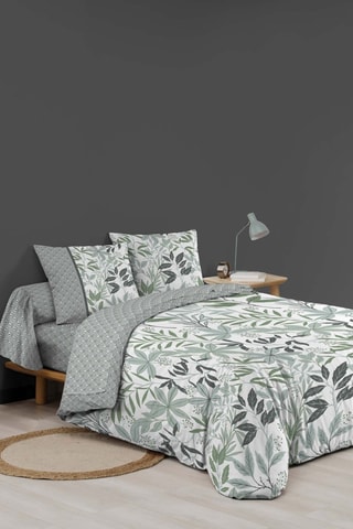 Parure de draps en coton 42 fils/cm² Voltine - Sauge et gris