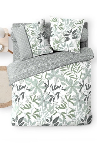 Parure de draps en coton 42 fils/cm² Voltine - Sauge et gris