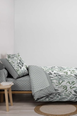 Parure de draps en coton 42 fils/cm² Voltine - Sauge et gris