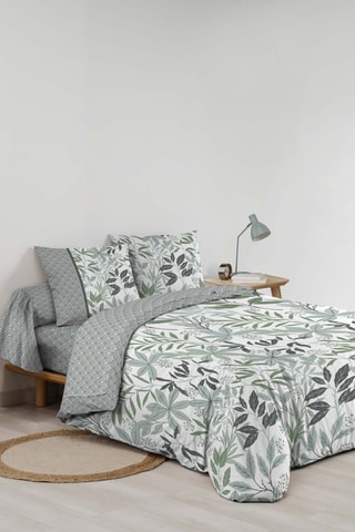 Parure de draps en coton 42 fils/cm² Voltine - Sauge et gris