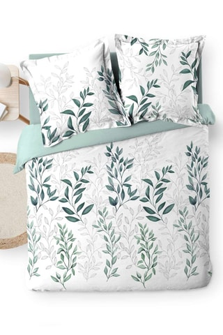 Parure de draps en coton Wendy - Blanc et vert