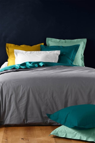 Housse de couette en coton 57 fils/cm² Lina - Anthracite