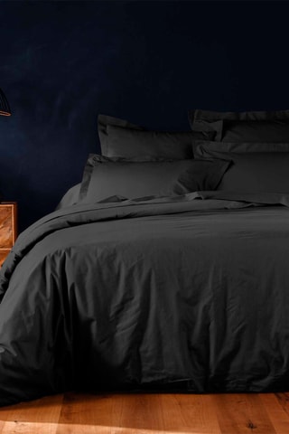 Housse de couette en coton 57 fils/cm² Lina - Noir