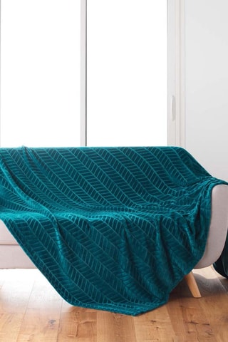 Plaid Arya - 
Bleu canard - 180 x 220 cm