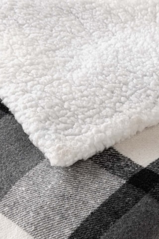 Plaid Ecossais - Anthracite et blanc - 125 x 150 cm