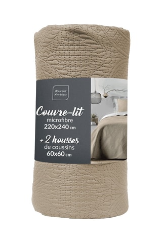 Couvre-lit et taies d'oreiller Romane - Marron