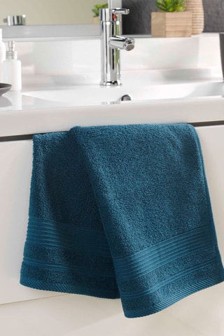 2 x Serviette de toilette Tendresse - Bleu - 50 x 90 cm