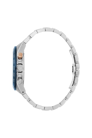 Montre à quartz en acier - 
Chronographe et tachymètre - Argenté et doré rose masqué pour offre black week