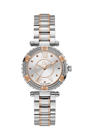 Montre à quartz en acier Argenté et doré rose