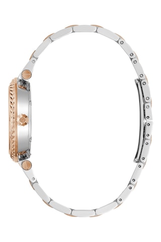 Montre à quartz en acier - Argenté et rose doré