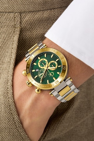 Montre en acier - Tachymètre - Argenté et doré