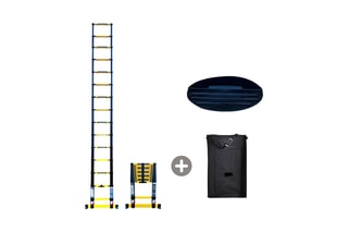 Echelle télescopique Grafitek, housse de transport et tapis antidérapant - 5,20 m
